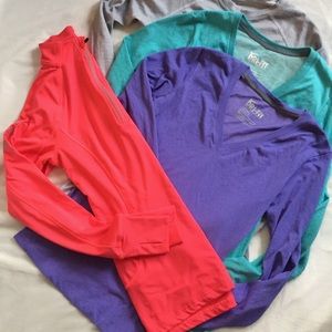 3 Nike Tops  & 1 MPG Half Zip Long Sleeve Top